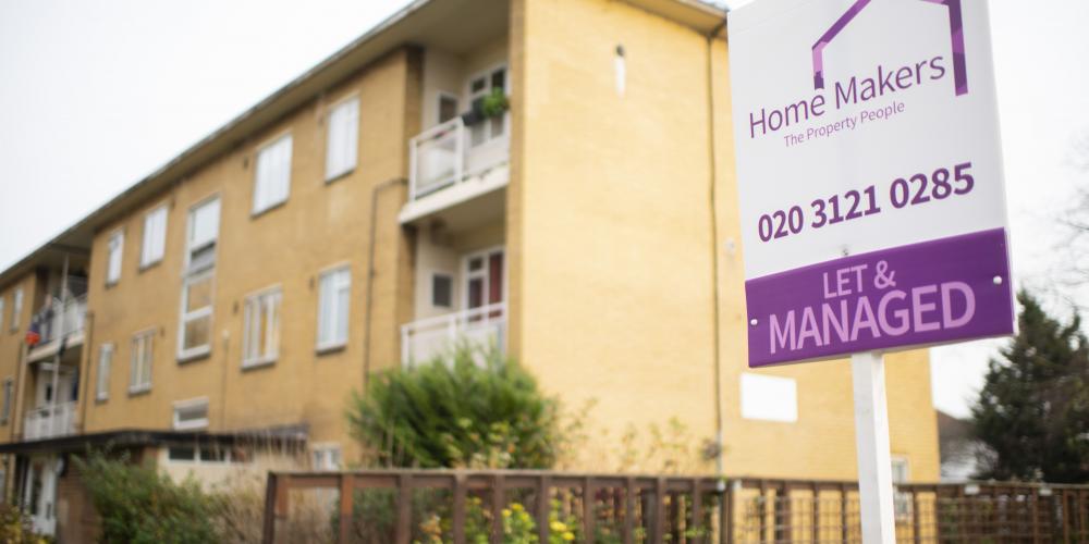 Home Makers lettings board outside a property for rent in Lewisham